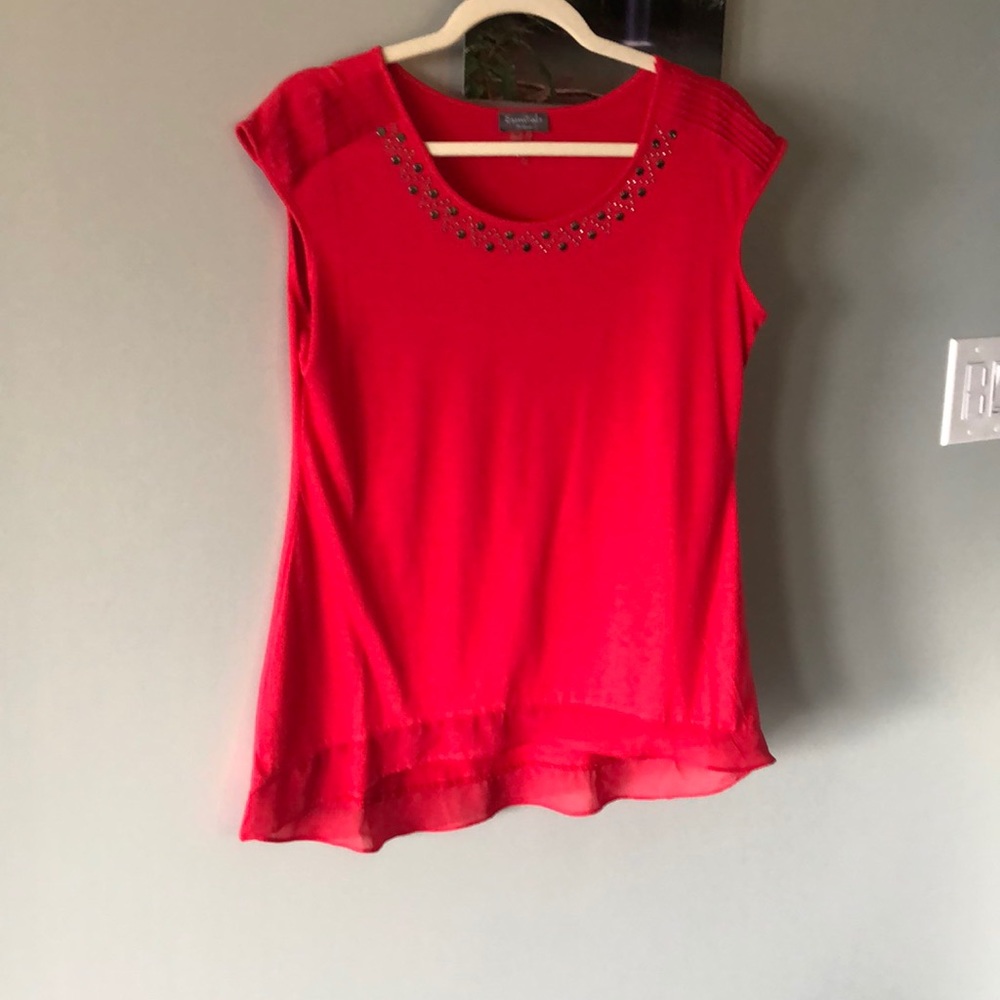 Essentials Milano red studded top.